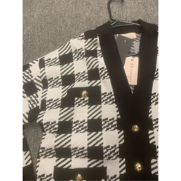 Philosophy Houndstooth Cardigan Sweater - Picture 5 of 11